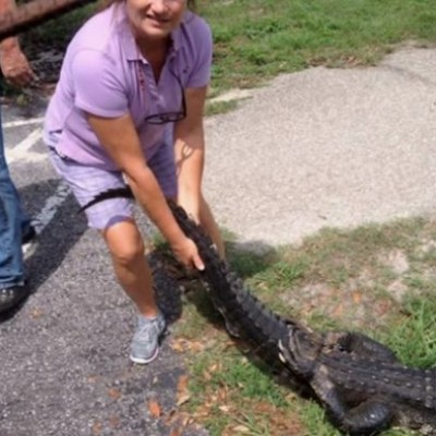  Mujer lucha con cocodrilo para salvar a su perro