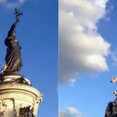  (Video) Joven muere tras caer de una estatua durante festival en París
