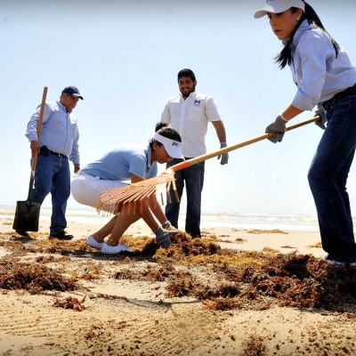  Cierran norte de playa Costa Azul por marea roja