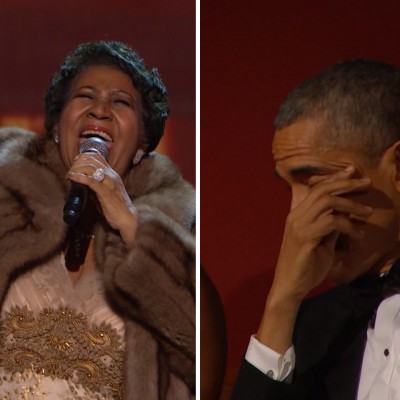  (Video) Aretha Franklin conmueve con su interpretación a Obama hasta las lágrimas