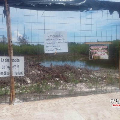  Instalan activistas campamento en Tajamar