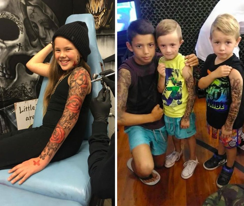  Artista tatúa temporalmente a niños enfermos por reto en Facebook