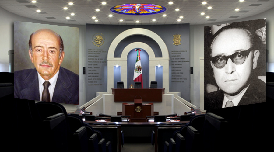  Salvador Nava Martínez al Muro de Honor del Congreso junto con Antonio Rocha