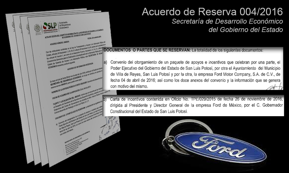  Reserva Gobierno información sobre llegada de la Ford