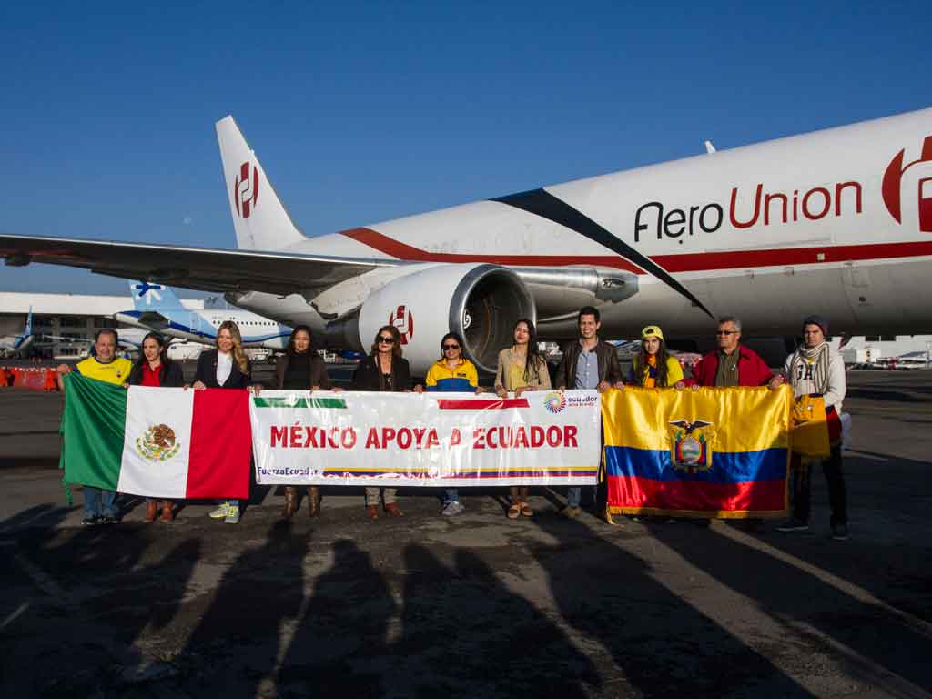  Ecuador recibe más de 26 toneladas de ayuda humanitaria desde México