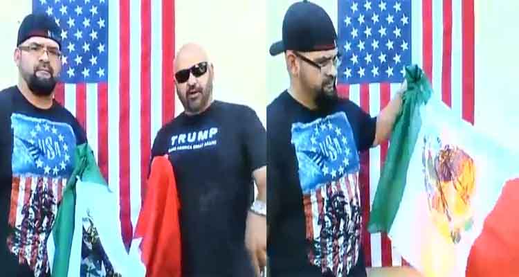  (Video) Mexicoamericanos queman bandera nacional en apoyo a Donald Trump