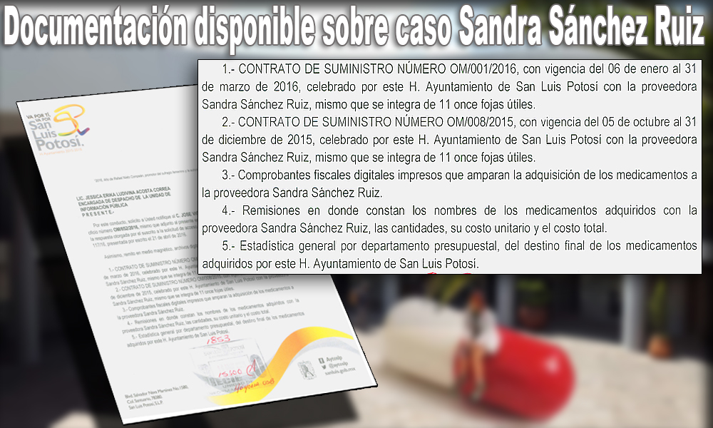  Ayuntamiento pone a disposición expediente de compras a Sandra Sánchez Ruiz