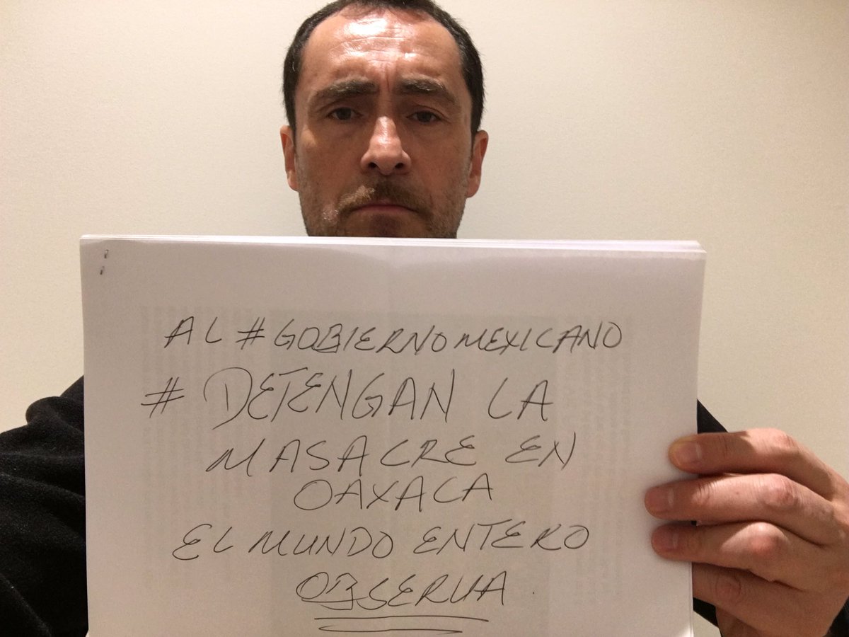  “Detengan la masacre en Oaxaca”, pide Demian Bichir