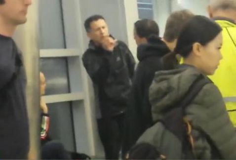  (Video) Captan a Osorio y Baños en intensa discusión en Aeropuerto de California