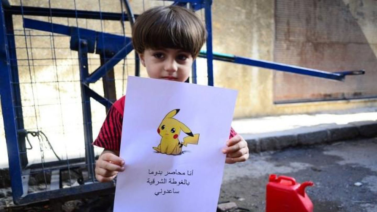 Niños sirios utilizan personajes de Pokemón para pedir ayuda