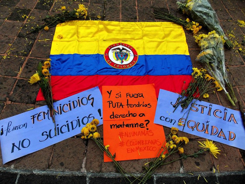  Colombianas en México exigen justicia por sus muertas en el país