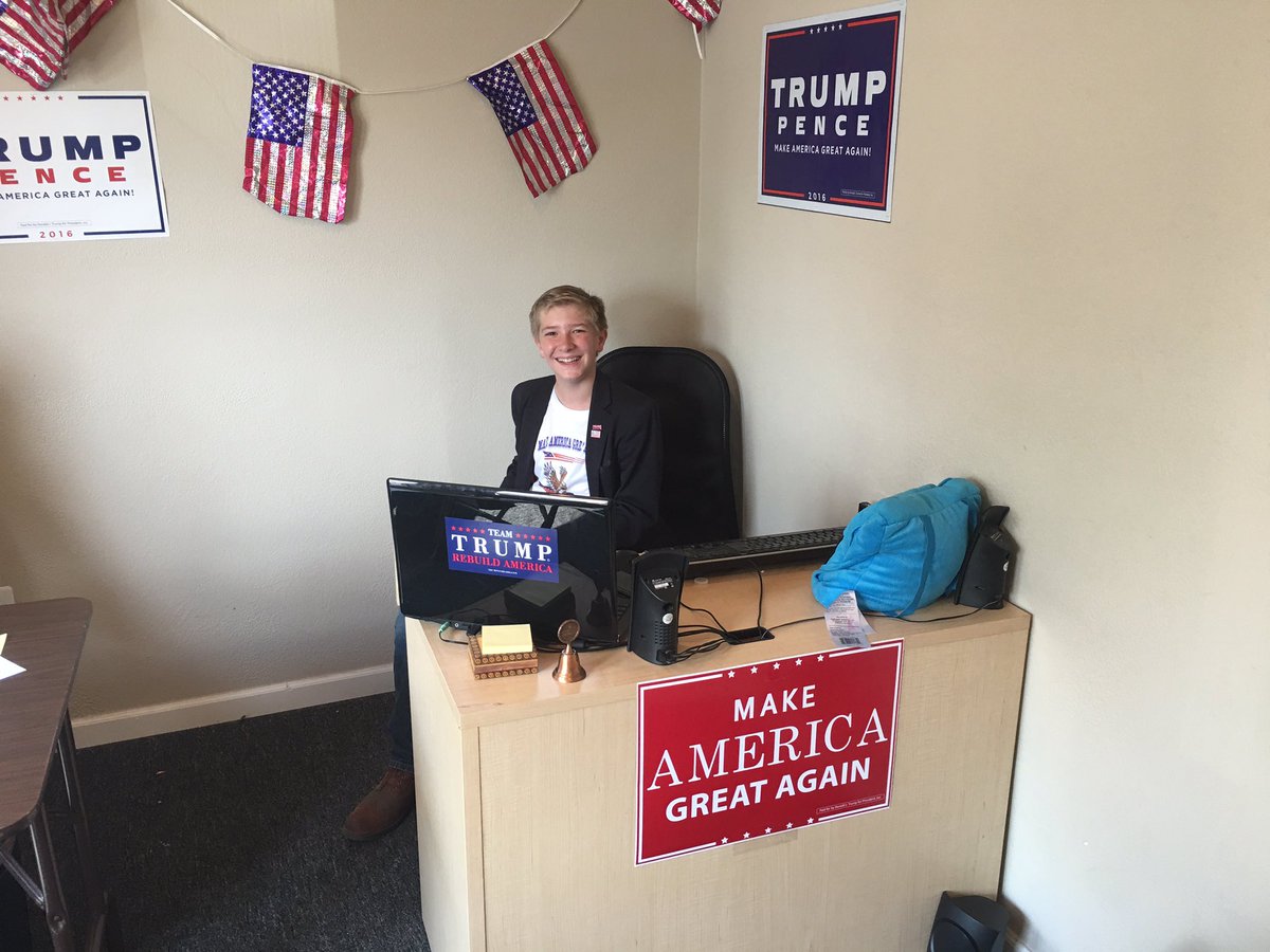  (Video) Con 12 años, dirige una de las oficinas de campaña de Trump
