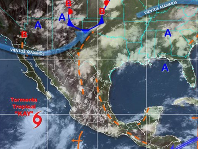  Habrá lluvias en el noroeste de México por tormenta Kay