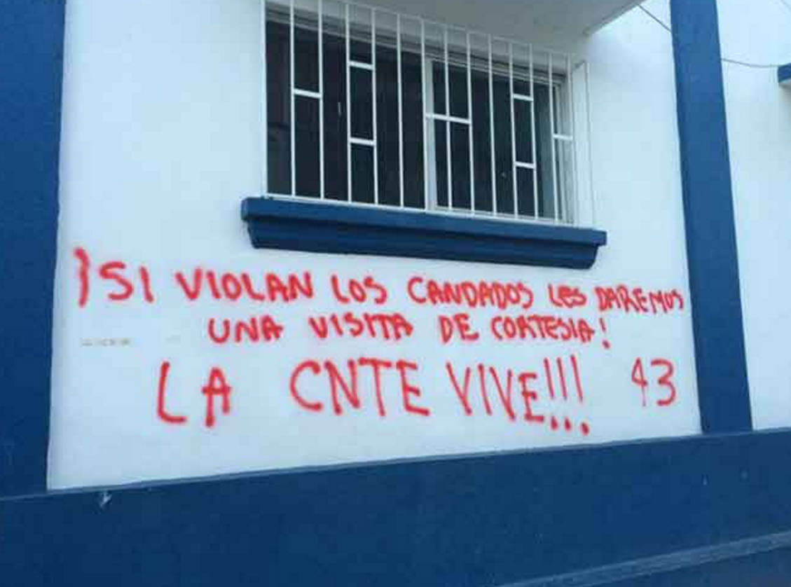  CNTE dice desconocer pintas amenazantes en escuelas de Chiapas