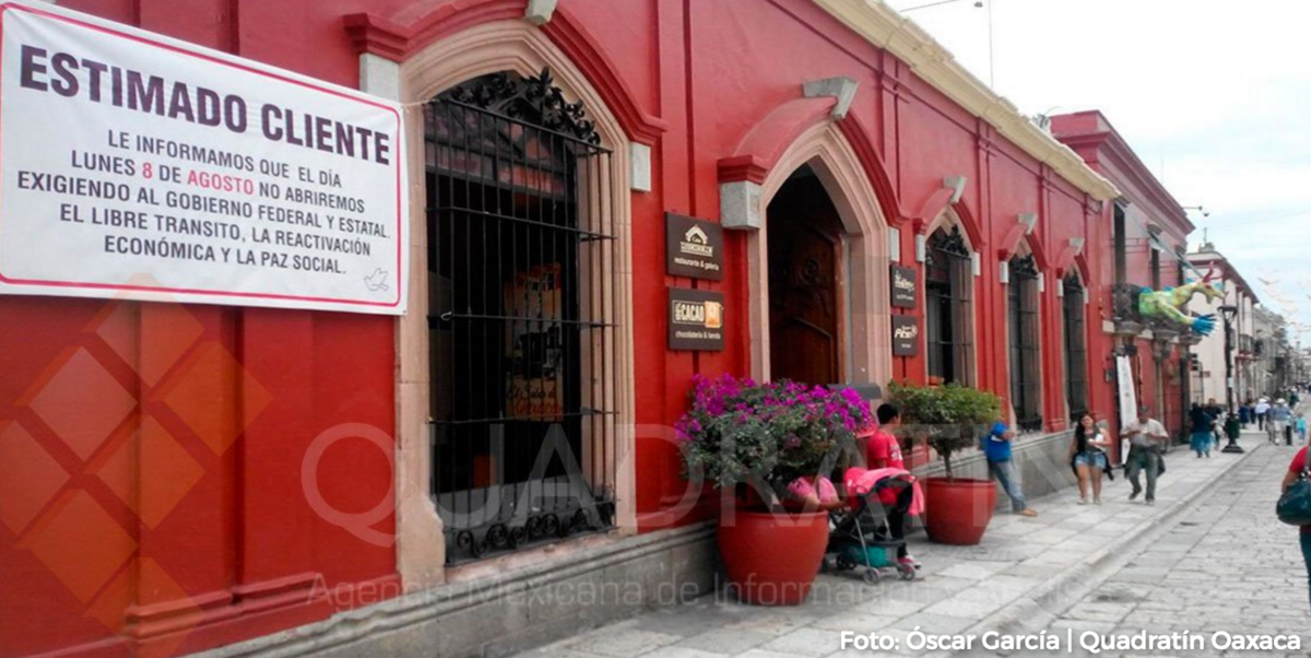  Cierran comercios en Oaxaca
