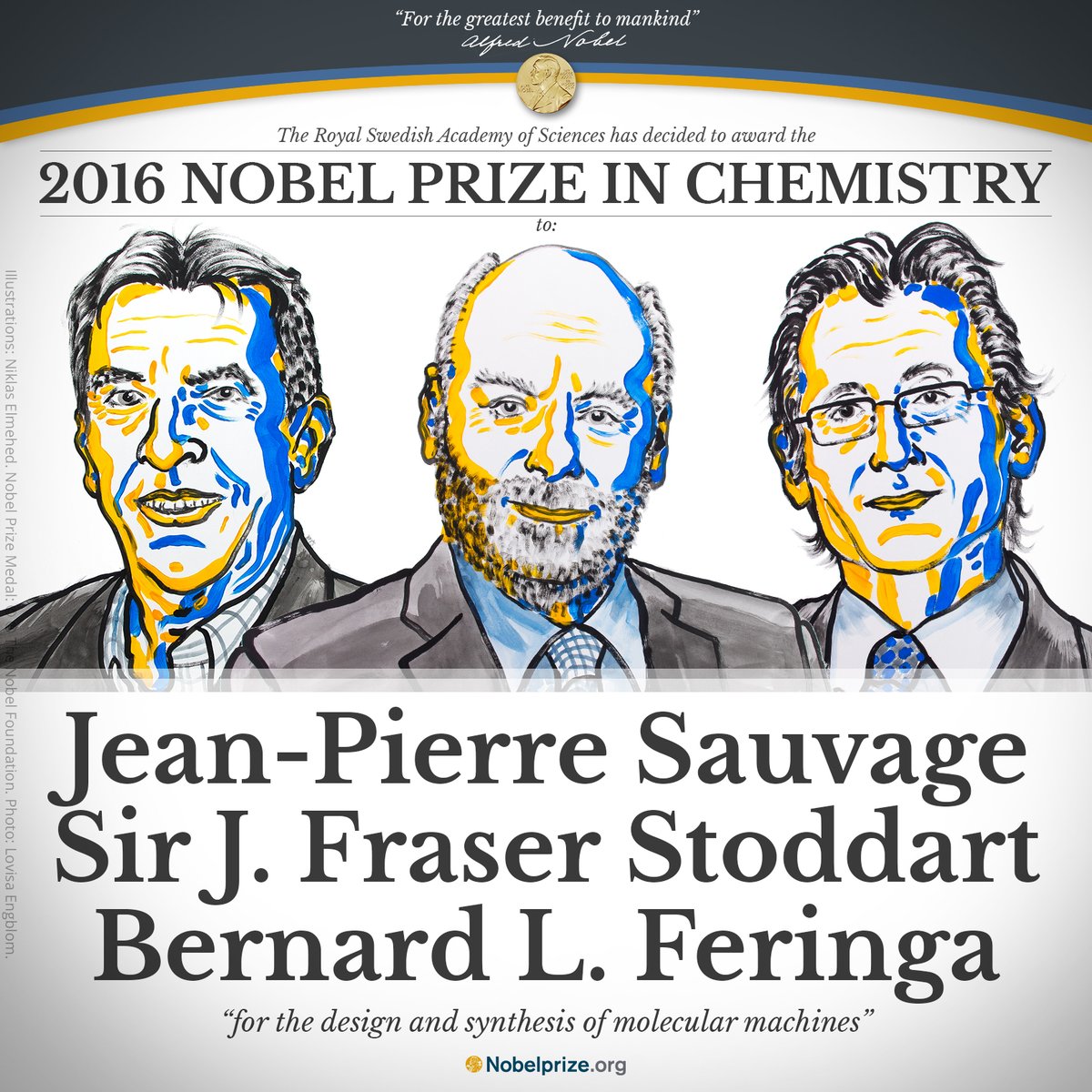  Pioneros de nanotecnología molecular, ganadores del Nobel de Química