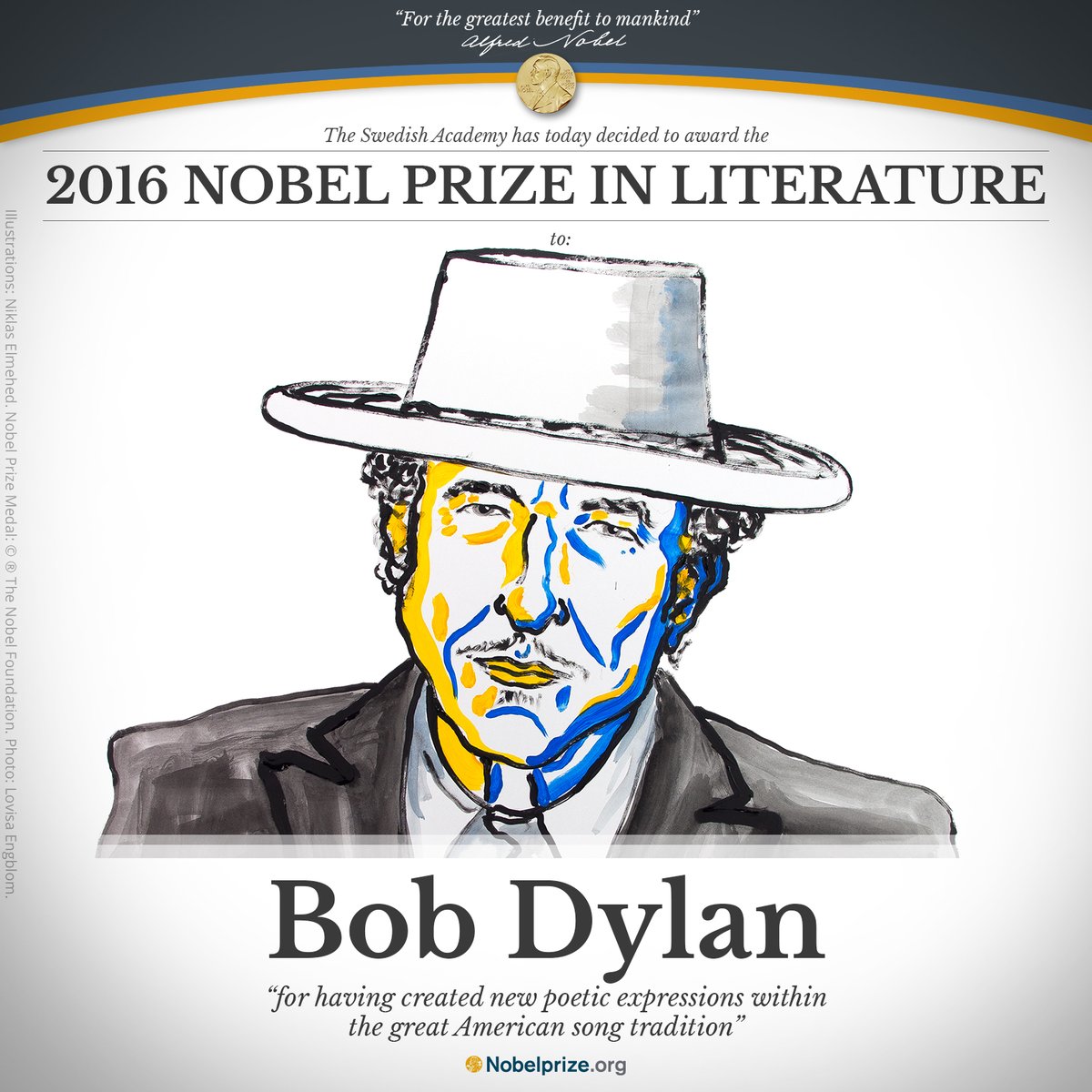  Bob Dylan, ganador del Nobel de Literatura