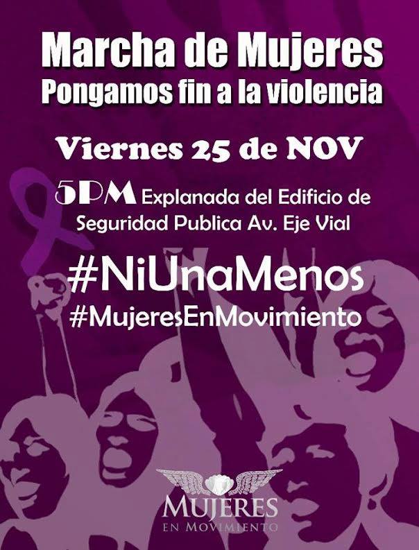  Convocan este viernes a marcha contra violencia a mujeres