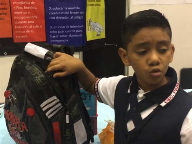  (Video) Niño tamaulipeco desarrolla ‘mochila de seguridad’ en proyecto escolar