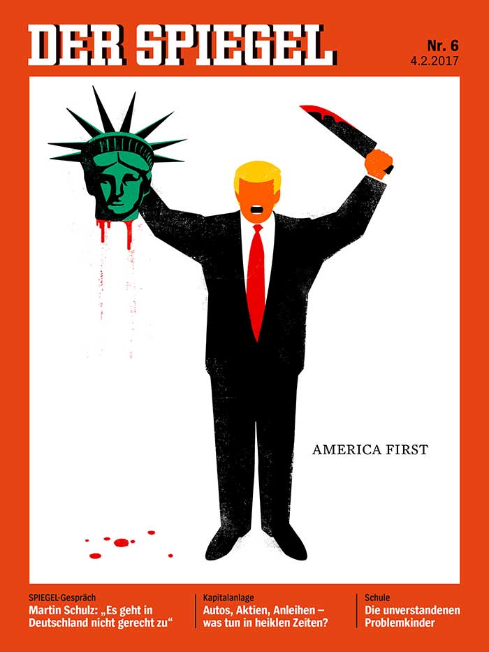  Revista plasma a Trump decapitando a la Estatua de la Libertad