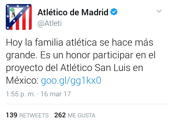  “Vamos a Volver”, Atleti anuncia inversión oficial para Atlético San Luis