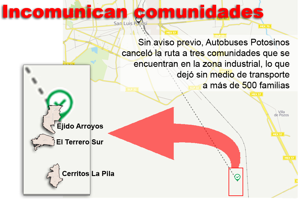  Dejan sin transporte a ejido y comunidades de zona industrial