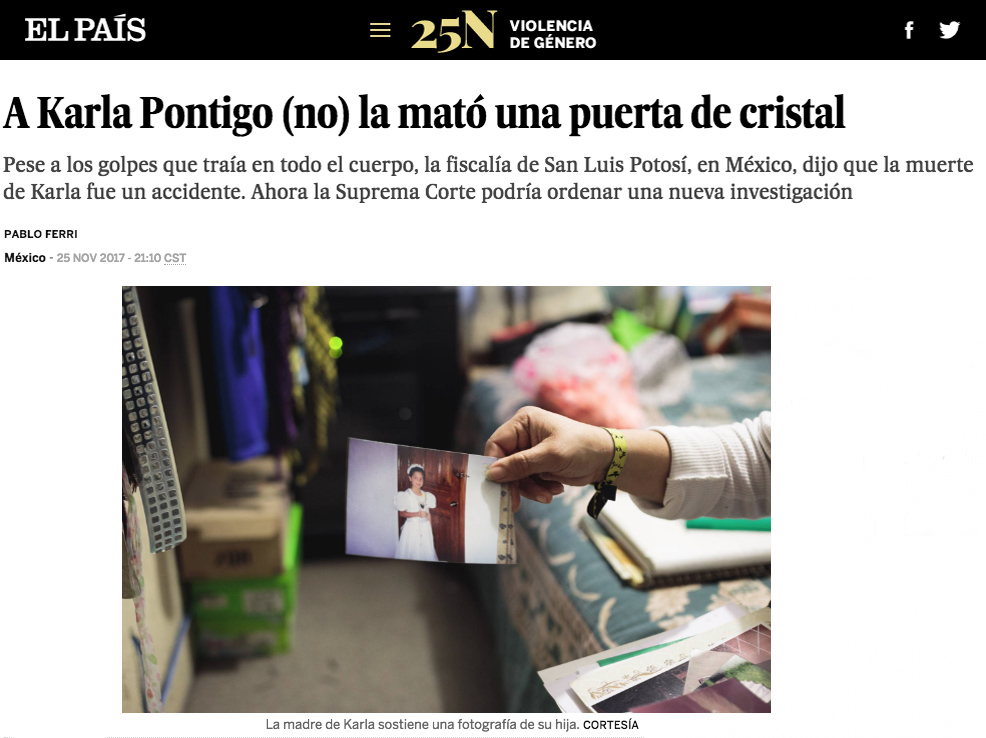  Publica diario español “El País” reportaje sobre Karla Pontigo
