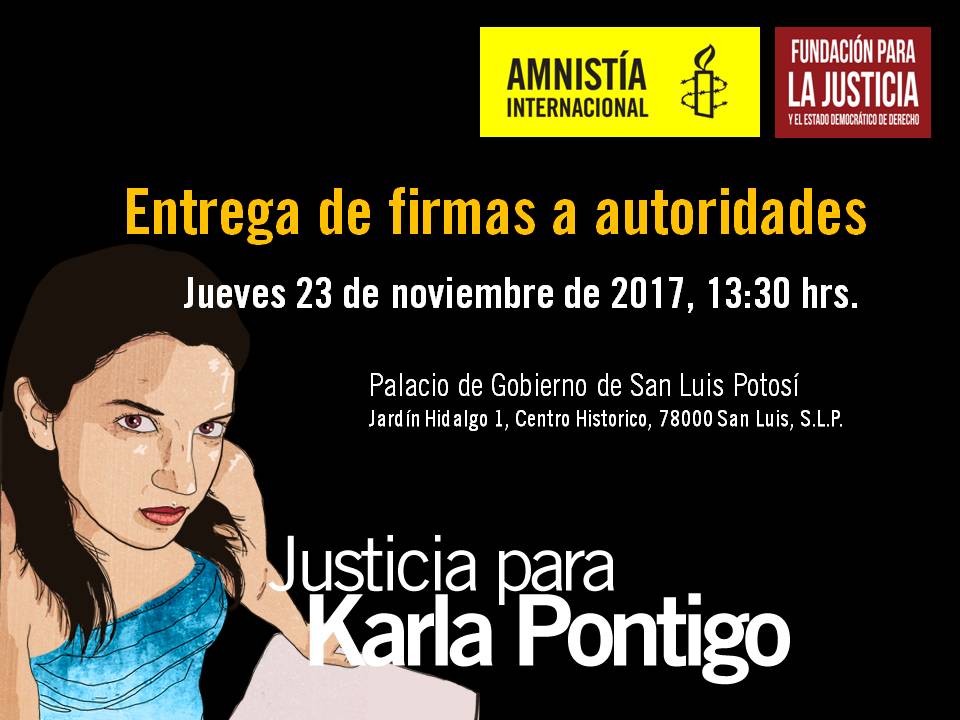  Entregará AI firmas a Gobierno sobre caso Karla Pontigo