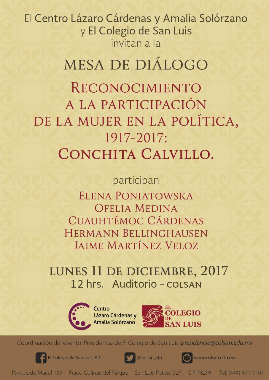  Mesa de Diálogo en el Colegio de San Luis en honor a Conchita Calvillo