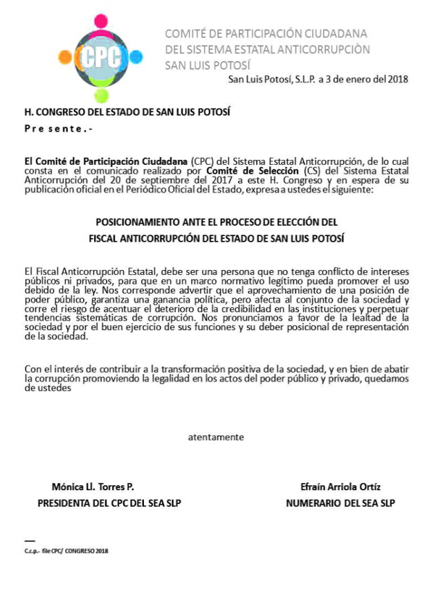  Pide Comité Anticorrupción evitar conflictos de intereses al nombrar Fiscal Anticorrupción