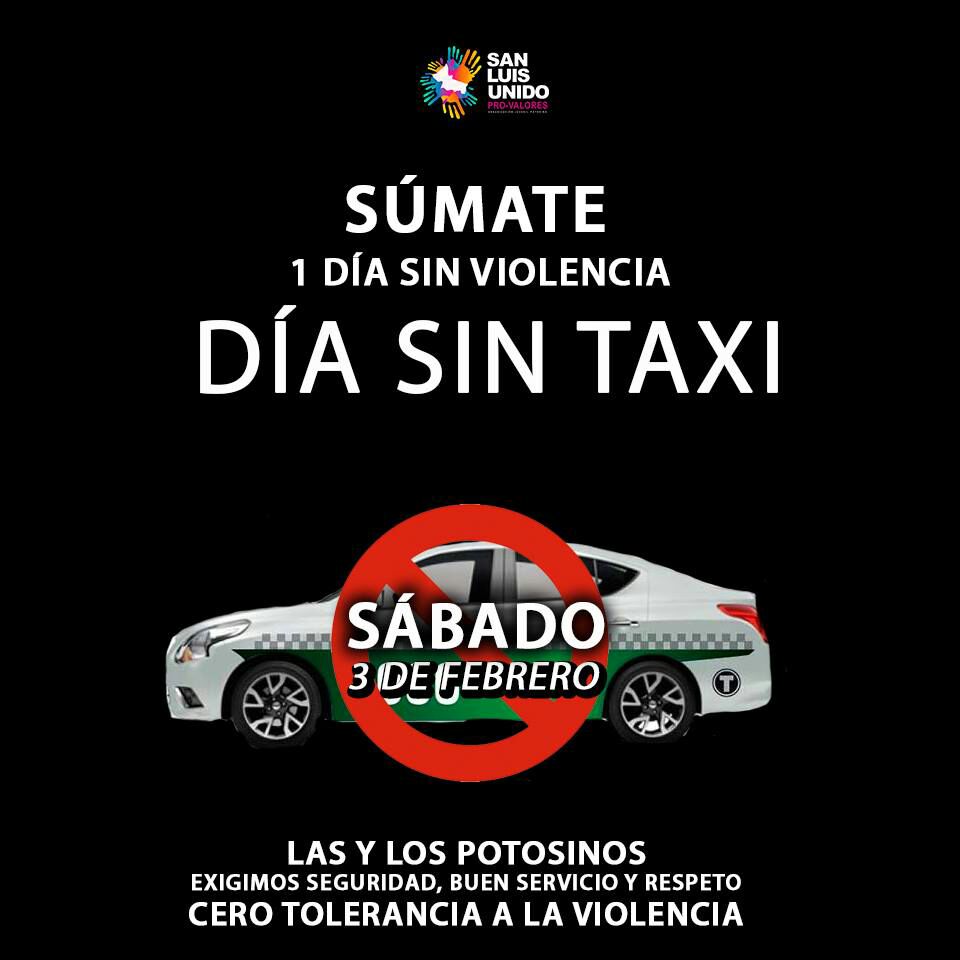  Convocan a un día sin taxi, contra la violencia