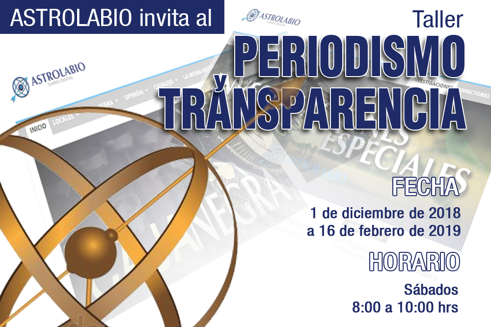  Astrolabio invita al taller Periodismo y Transparencia