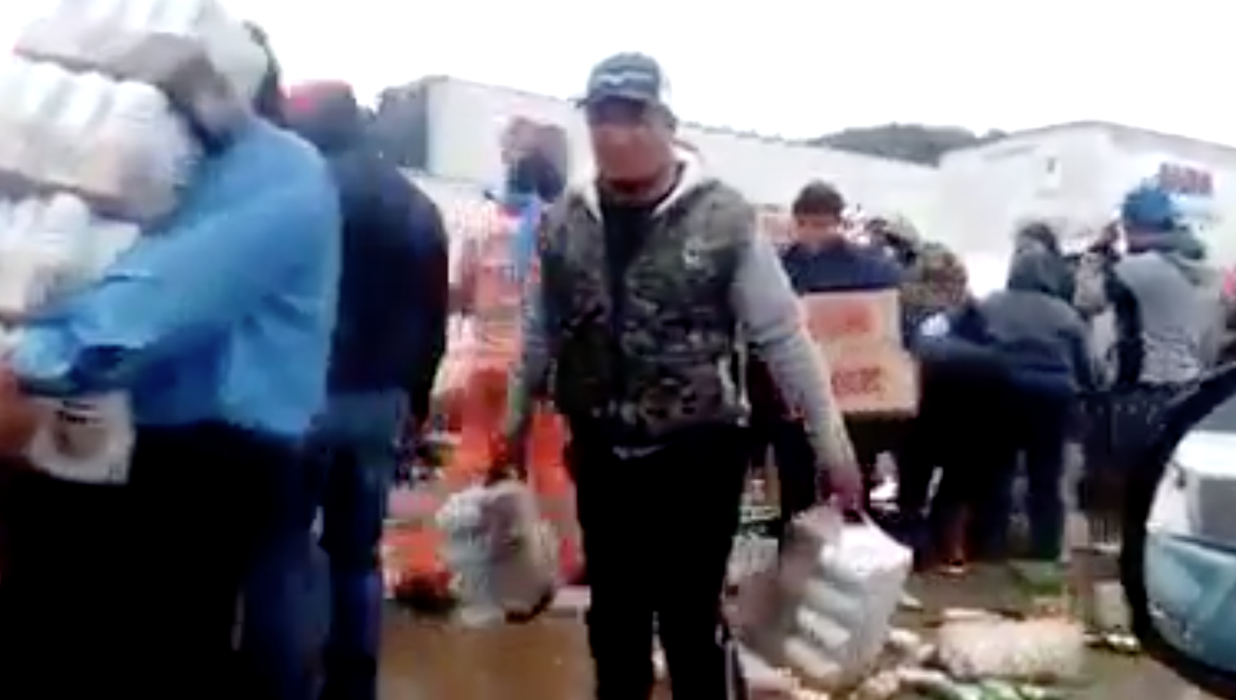  Aprovechan volcadura de tráiler para robar cervezas (Video)