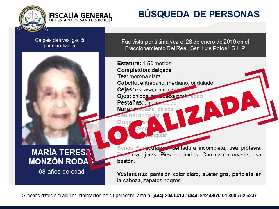  Localizan a mujer de 97 años que había sido privada de su libertad; hay dos detenidos