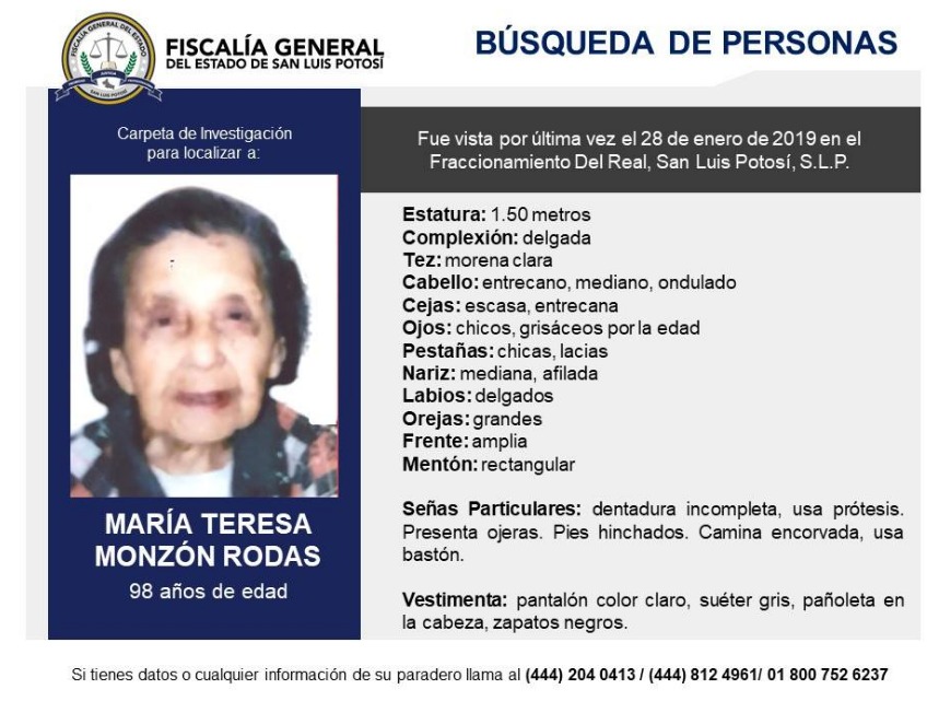  Diez días después de su desaparición, FGE comienza búsqueda de María Teresa Monzón Rodas