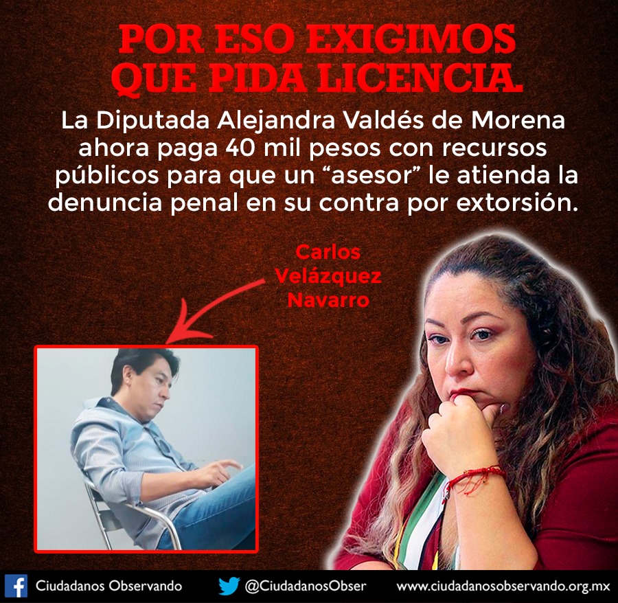  Alejandra Valdés mandó a empleado del Congreso a representarla en audiencia