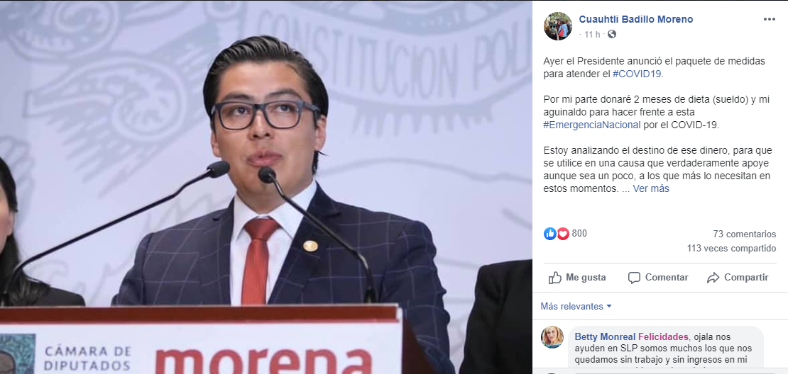  “Bondad” de un político: Promociona diputado federal de Morena donación…