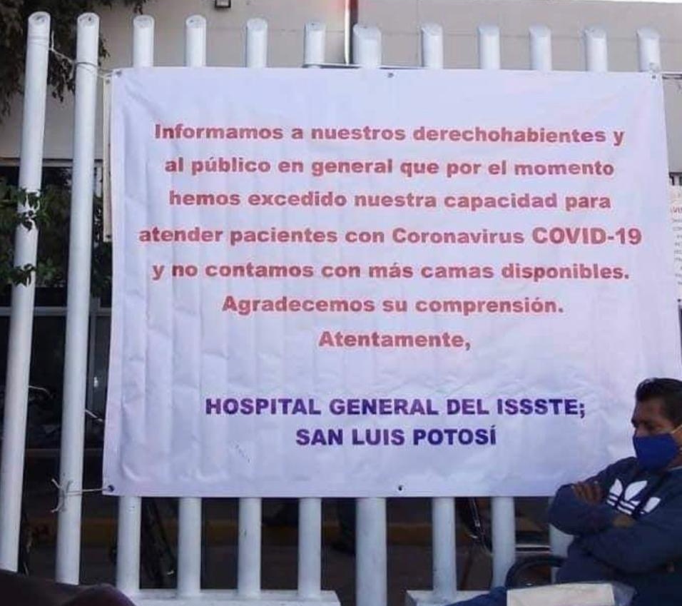  Hospital General ISSSTE, saturado de pacientes por coronavirus