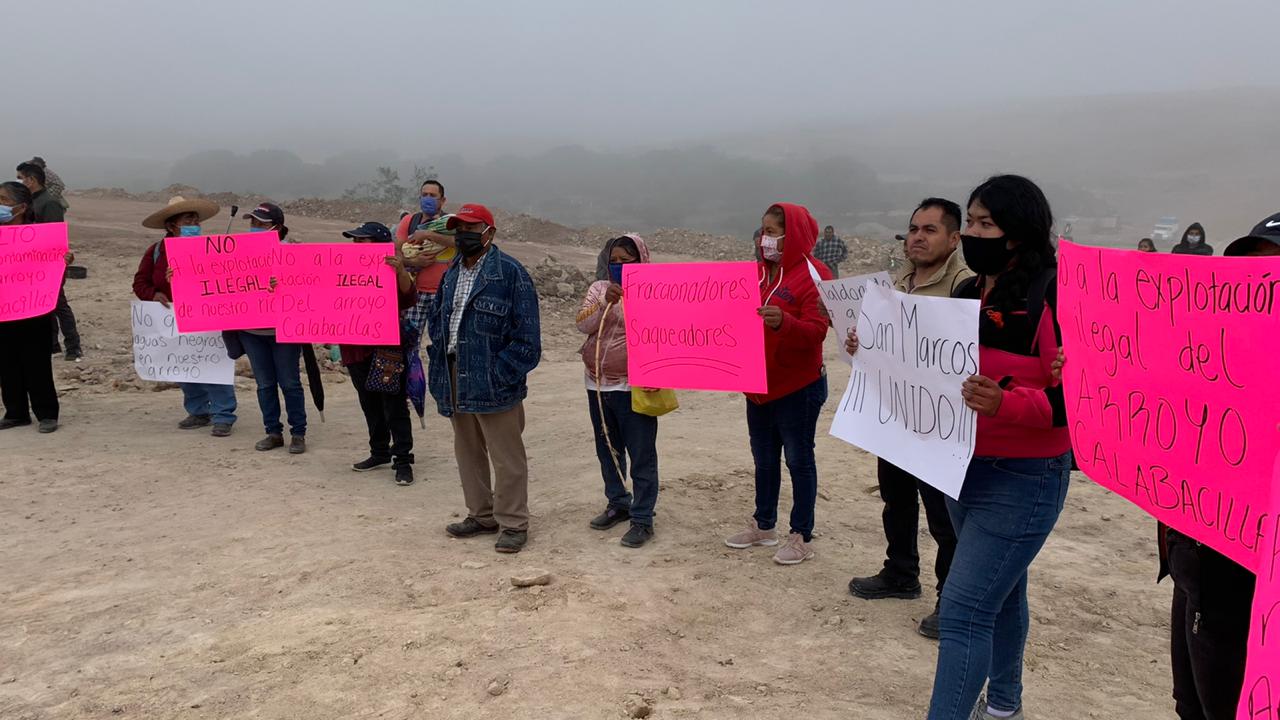  Comuneros de San Marcos Carmona se manifiestan por la destrucción de su río