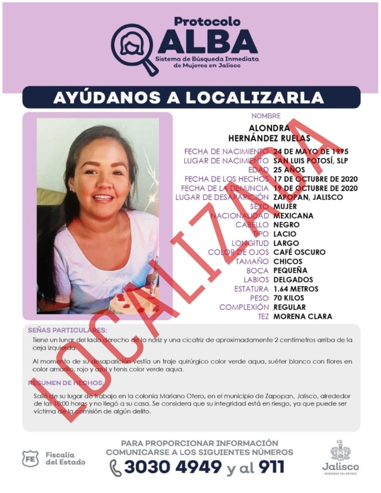  Localizan en Colima a doctora potosina desaparecida en Jalisco