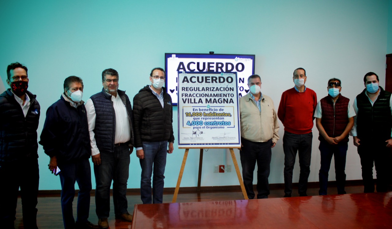  Fraccionador de Villa Magna e Interapas firman acuerdo de regularización