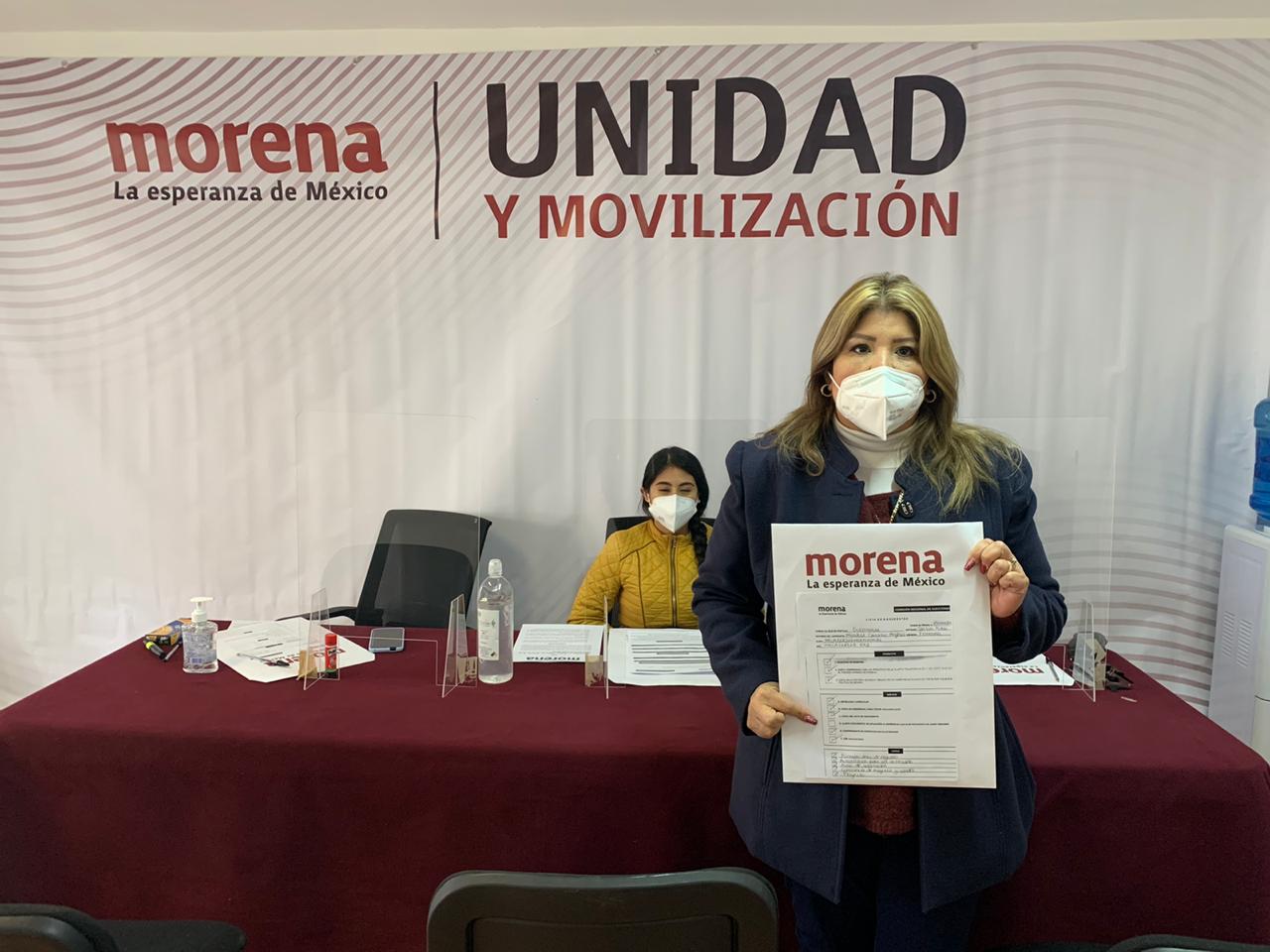  La diputada local Angélica Mendoza se registra como precandidata de Morena