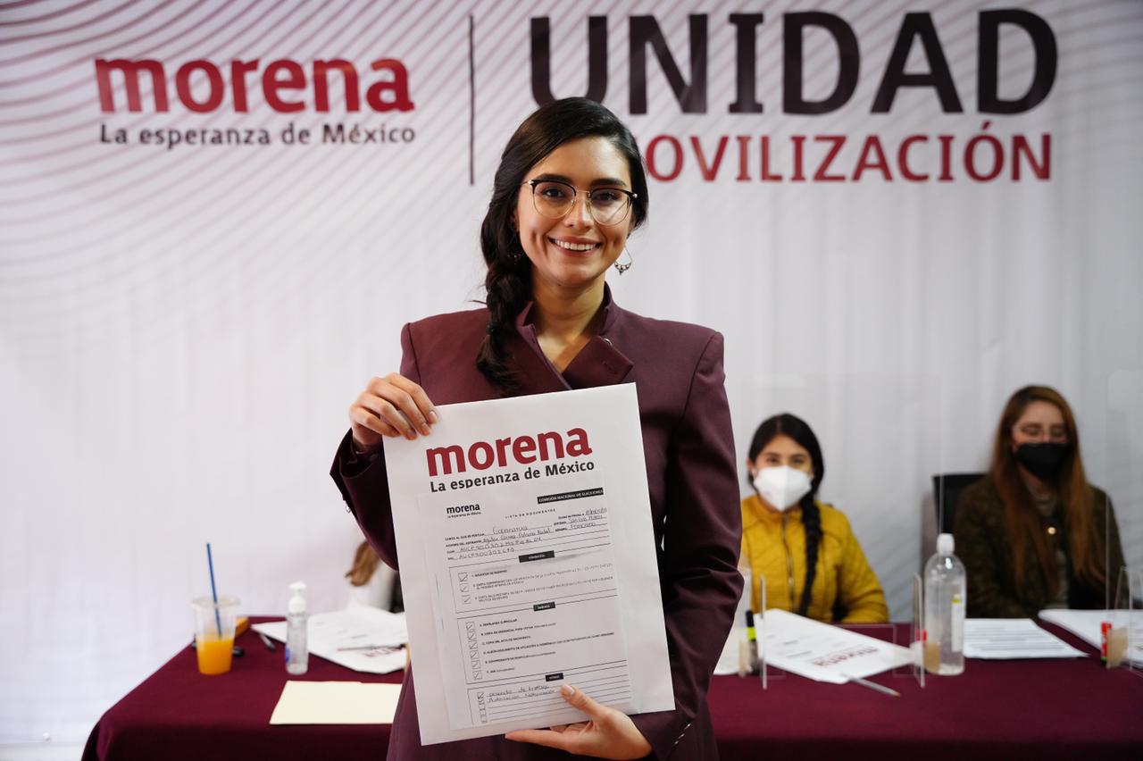  Paloma Aguilar se registra como precandidata de Morena
