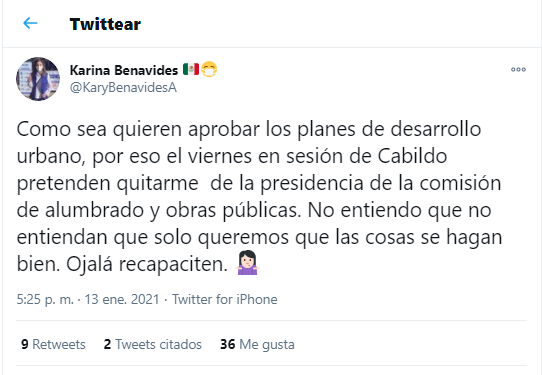  “Pretenden quitarme” presidencia de Comisión, anticipó regidora capitalina