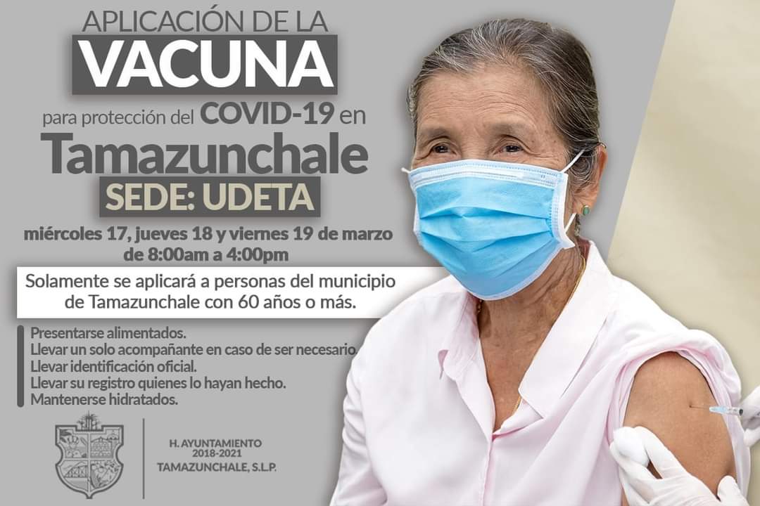  Inicia vacunación anti COVID en Tamazunchale