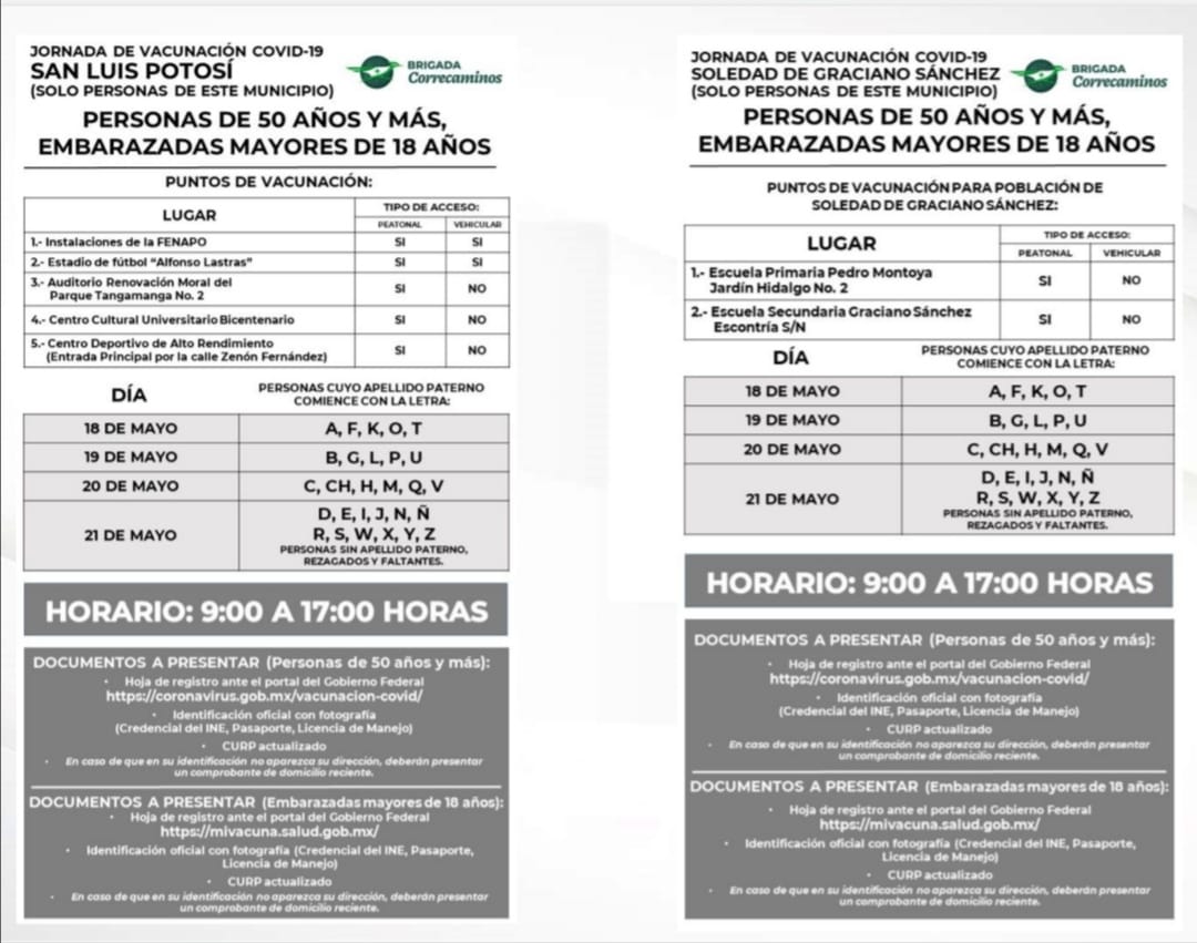  Del 18 al 21 de mayo se espera inmunizar hasta 97 mil habitantes del estado