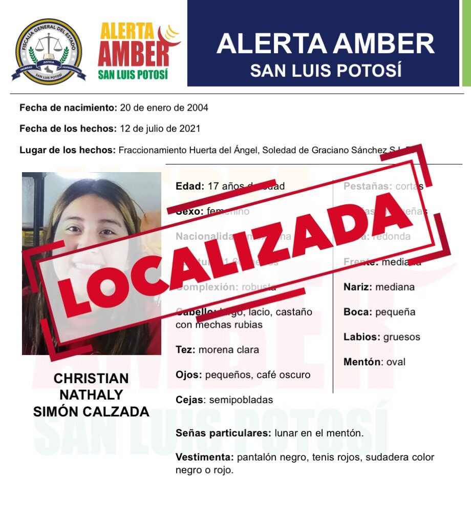  Localizan en Jalisco a menor desaparecida en Soledad