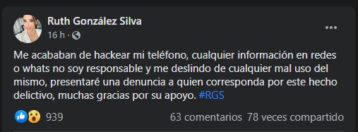  Esposa de Gallardo denuncia que ‘hackearon’ su teléfono