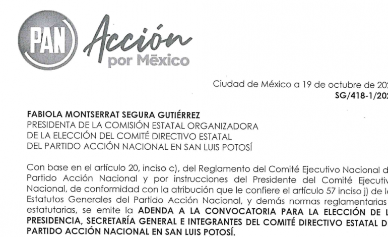  Averiguaciones no impiden ejercer cargo; adenda a la convocatoria del PAN