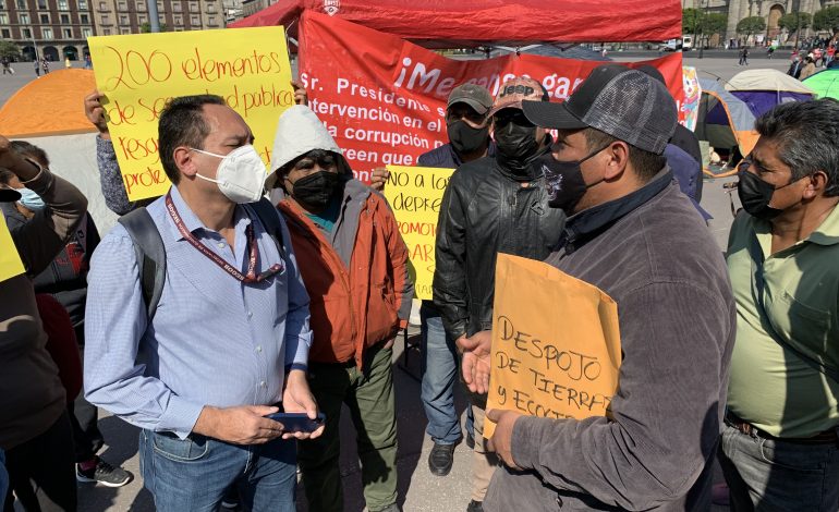  Comuneros de San Marcos Carmona protestan en Palacio Nacional contra el despojo de sus tierras  